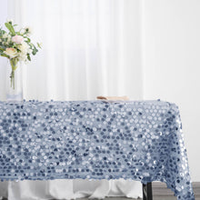 Dusty Blue 60 Inch By 102 Inch Sequin Big Payette Rectangle Tablecloth