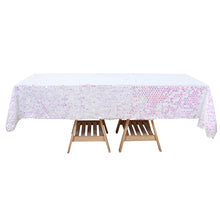 60 Inch x 102 Inch Iridescent Rectangle Big Payette Sequin Tablecloth