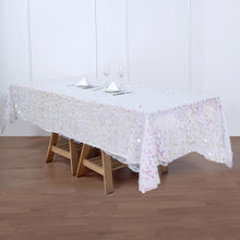 Big Payette Sequin Rectangle Tablecloth in Iridescent 60 Inch x 102 Inch 