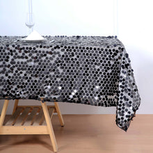 Black Color Big Payette Sequin Rectangle Tablecloth 60 Inch x 102 Inch