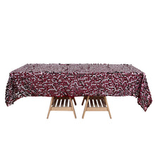 60 Inch x 102 Inch Burgundy Rectangle Big Payette Sequin Tablecloth