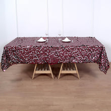 Big Payette Sequin Rectangle Tablecloth in Burgundy 60 Inch x 102 Inch