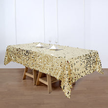 Big Payette Sequin Rectangle Tablecloth in Champagne 60 Inch x 102 Inch