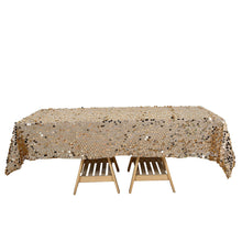 60 Inch x 102 Inch Gold Rectangle Big Payette Sequin Tablecloth