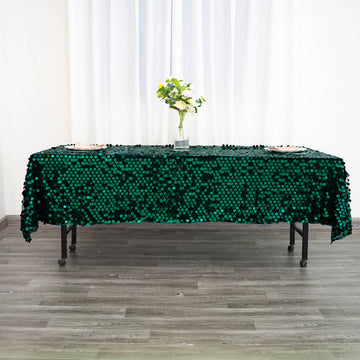 Elegant Hunter Emerald Green Sequin Tablecloth for Stunning Décor