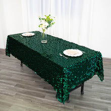 Big Payette Sequin 60 Inch By 102 Inch Rectangle Hunter Emerald Green Tablecloth