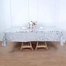 Silver Color Big Payette Sequin Rectangle Tablecloth 60 Inch x 102 Inch