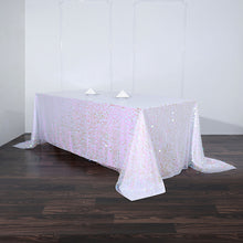 90 Inch X 132 Inch Rectangle Iridescent Tablecloth with Big Payette Sequins