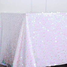 Iridescent Big Payette Sequin Tablecloth Rectangle 90 Inch X 132 Inch