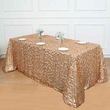 Sequin Mesh Rectangular Tablecloth 90X156 Inch Size Matte Champagne