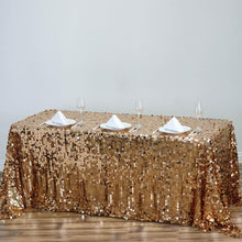 Gold Premium Big Payette Sequin Rectangle Tablecloth 90 Inch x 156 Inch