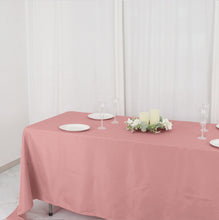 72 Inch x 120 Inch Polyester Linen Rectangle Tablecloth in Dusty Rose Color