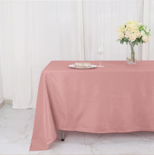 Rectangle Shaped Dusty Rose Colored Linen Polyester Tablecloth 72 Inch x 120 Inch