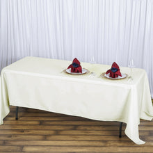 Premium 190 GSM Polyester Tablecloth In Ivory 72 Inch x 120 Inch Rectangular Seamless