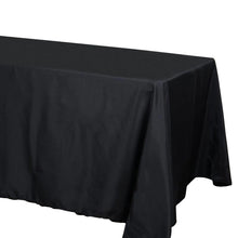 Black Polyester Rectangular Tablecloth 90 Inch x 132 Inch