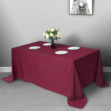90 Inch x 132 Inch Rectangular Burgundy Polyester Tablecloth