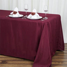 90 Inch x 132 Inch Rectangular Burgundy Tablecloth In Polyester