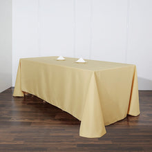Rectangular Tablecloth 90 Inch x 132 Inch Champagne Polyester