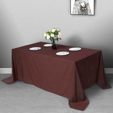 Rectangular Chocolate Polyester Tablecloth 90 Inch x 132 Inch