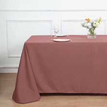 Polyester Cinnamon Rose Seamless Rectangular Linen Tablecloth 90X132 Inch