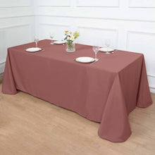 Polyester Seamless Rectangular Linen Tablecloth Cinnamon Rose 90X132 Inch