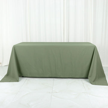 Upgrade Your Event Decor with the Dusty Sage Green Seamless Polyester Rectangular Tablecloth