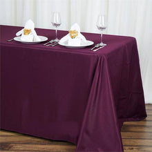 Eggplant Polyester Rectangular Tablecloth 90 Inch x 132 Inch