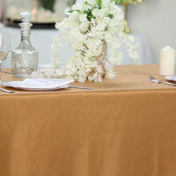 Create Unforgettable Moments with the Gold Seamless Polyester Rectangular Tablecloth