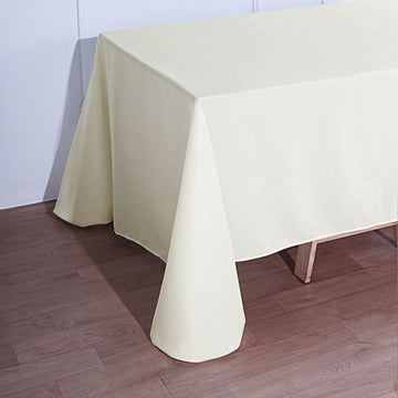 Create Unforgettable Moments with the Ivory Seamless Polyester Tablecloth