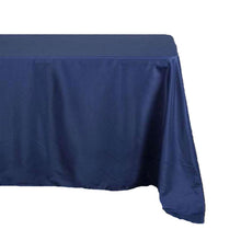Polyester Rectangular Tablecloth 90 Inch x 132 Inch In Navy Blue 