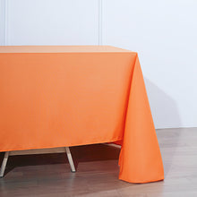 Orange Polyester Rectangular Tablecloth 90 Inch x 132 Inch 