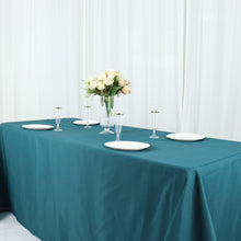 Peacock Teal Polyester Tablecloth 90x132 Inch Rectangular