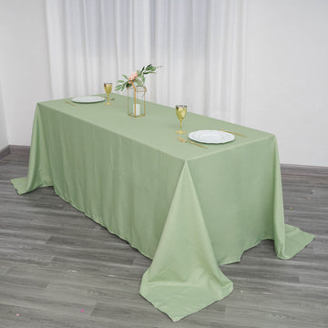 Create a Stunning Green Oasis with the Sage Green Seamless Polyester Rectangular Tablecloth