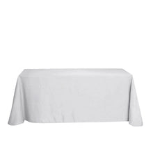 Silver Polyester Rectangular Tablecloth 90 Inch x 132 Inch