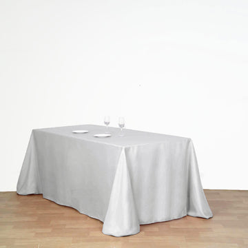 Versatile and Stylish Silver Seamless Tablecloth