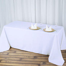 90 Inch x 132 Inch Rectangular Tablecloth In White 190 GSM Premium Polyester Seamless