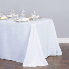 Rectangular 90 Inch x 132 Inch Seamless Tablecloth In White 190 GSM Premium Polyester