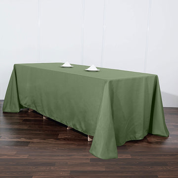 Create an Enchanting Atmosphere with the Olive Green Seamless Polyester Rectangular Tablecloth