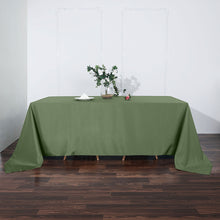 Olive Green Rectangular Polyester Tablecloth 90 Inch x 132 Inch