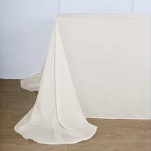 Rectangular Polyester Tablecloth In Ivory 90 Inch x 156 Inch Rounded Corner