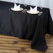 Black 190 GSM Premium Polyester Tablecloth 90 Inch x 156 Inch Seamless