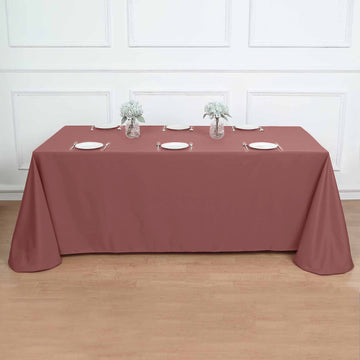 Cinnamon Rose Seamless Polyester Rectangular Tablecloth 90"x156"