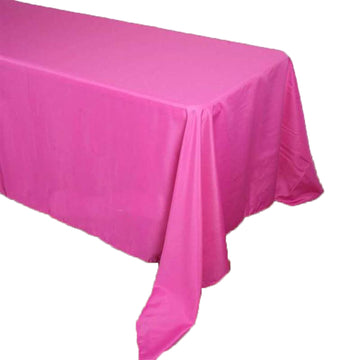 Make a Bold Statement with the Fuchsia Seamless Polyester Rectangular Tablecloth 90"x156"