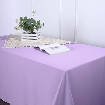 Create a Chic and Elegant Ambiance with the Lavender Lilac Seamless Polyester Rectangular Tablecloth