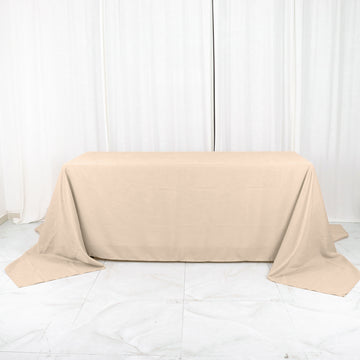Elevate Your Event with the Nude Seamless Polyester Rectangular Tablecloth 90"x156"