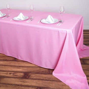 Elevate Your Event Decor with the PINK Seamless Polyester Rectangular Tablecloth