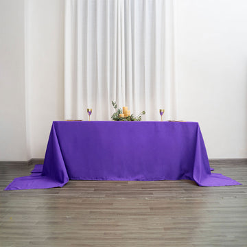 Elevate Your Event Décor with the Purple Seamless Polyester Rectangular Tablecloth