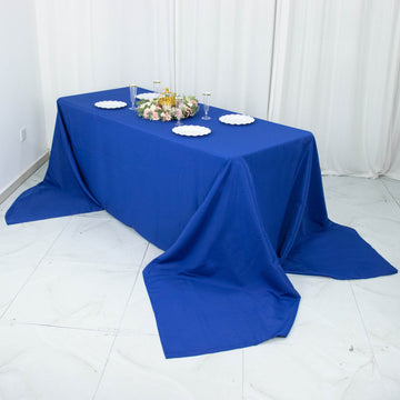 Create a Stunning Blue Decor with the Royal Blue Seamless Premium Polyester Rectangular Tablecloth