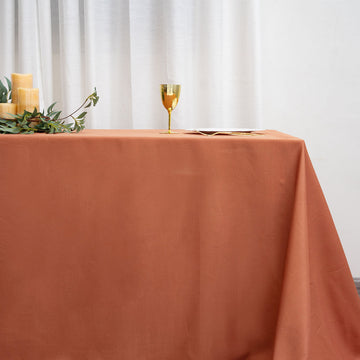 Elevate Your Event Decor with Terracotta (Rust) Polyester Tablecloth