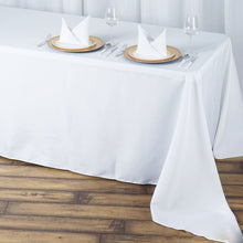 Rectangular Tablecloth 90 Inch x 156 Inch In White 190 GSM Premium Polyester Seamless